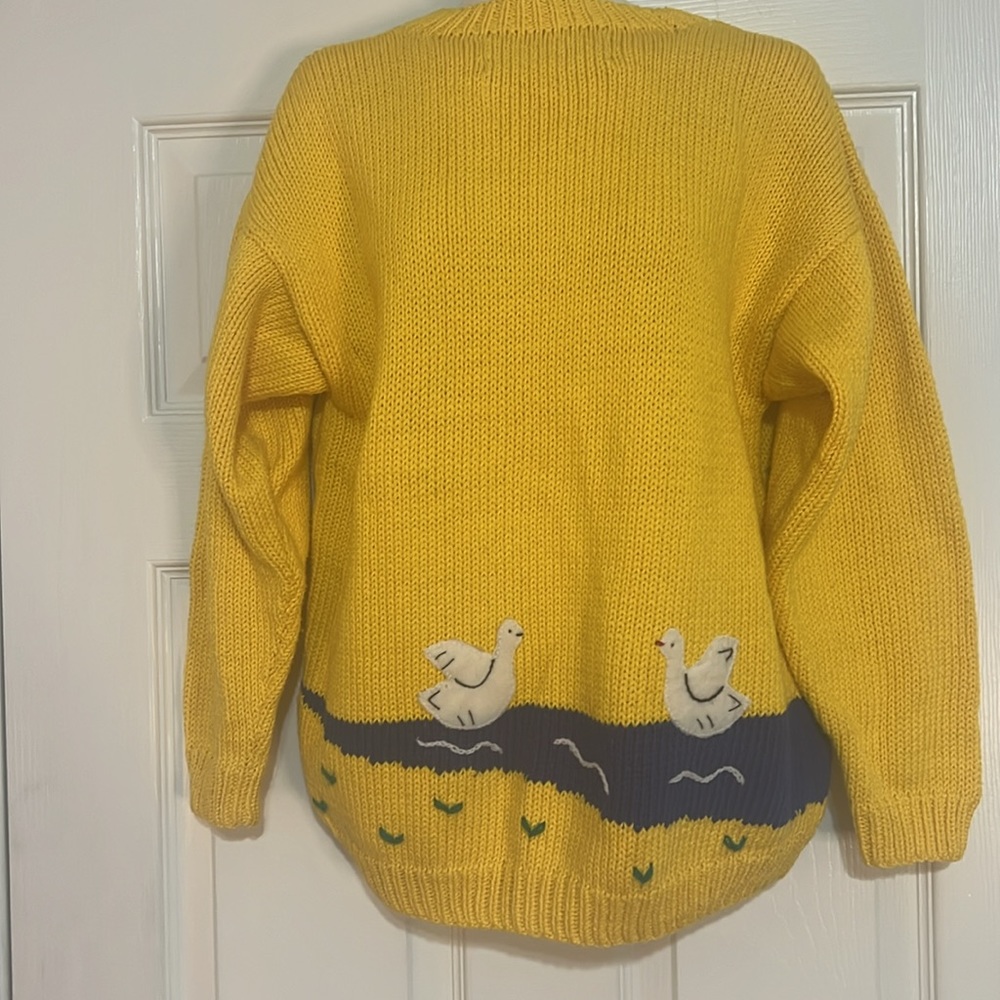 Aunti M’s Fantasies Noah’s Ark child yellow crew neck pullover sweater, size L - Picture 7 of 13